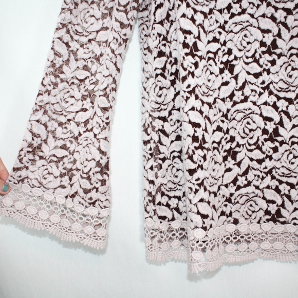 Hannah Sheer Velvet Rose Long Sleeve Blouse, sz: M - Picture 3 of 8